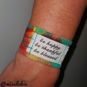 Rainbow Tie Dye Bracelet Be Happy Thankful Blessed